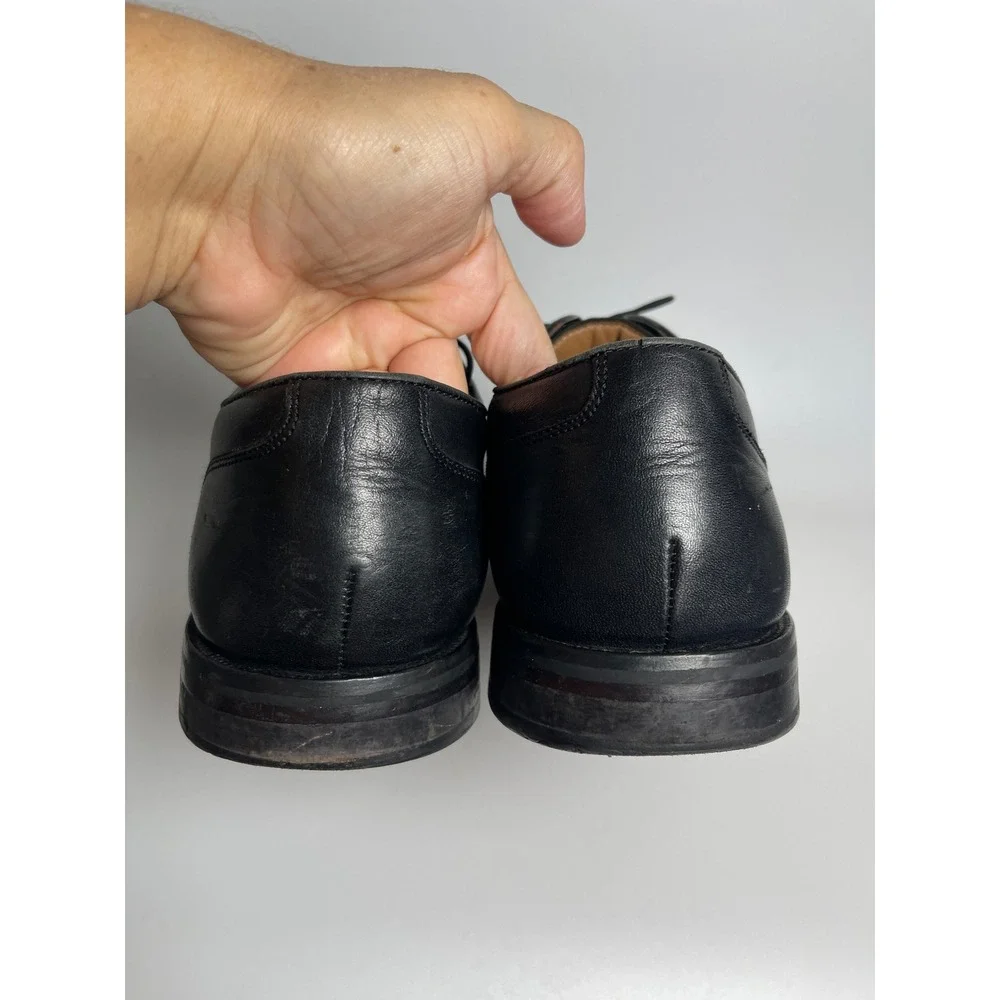 Clarks 1825 Mens Black Leather Cap Toe Oxford Dress Shoes Size 12 M
